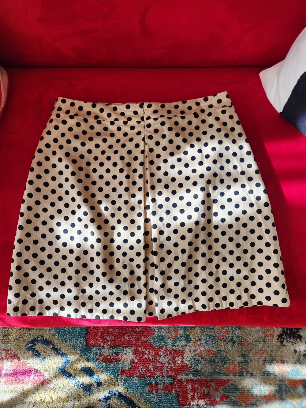 Marina Luna Cream Mini Skirt with Black Polka Dots